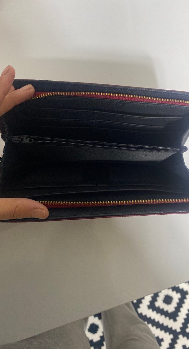 Bordo Deri Fermuarlı Kadın Cüzdanı - Görsel 2