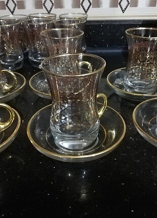  Beden altın Renk Çay bardağı takımı 