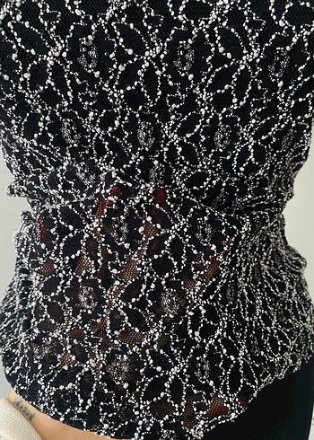 Desenli transparan bluz  - Görsel 3