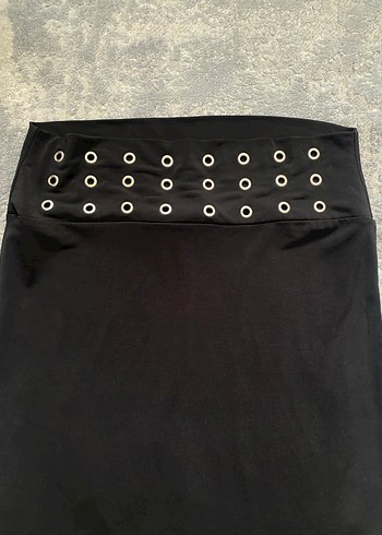 Siyah Kemerli Uzun Goth Etek - Görsel 2