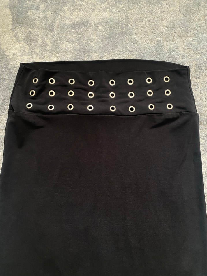 Siyah Kemerli Uzun Goth Etek - Görsel 2