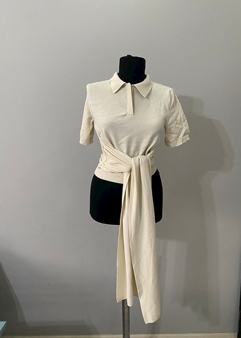 Beyaz Kemerli Triko - Görsel 2