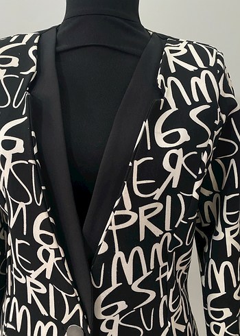 Siyah Baskılı Kadın Blazer - Görsel 2