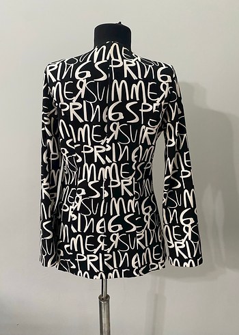 Siyah Baskılı Kadın Blazer - Görsel 3