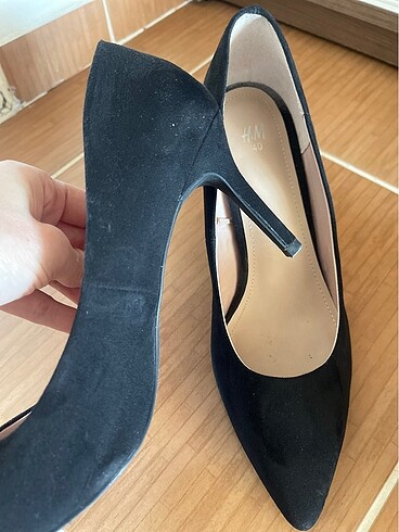 40 Beden H&M siyah süet stilletto 40 numara