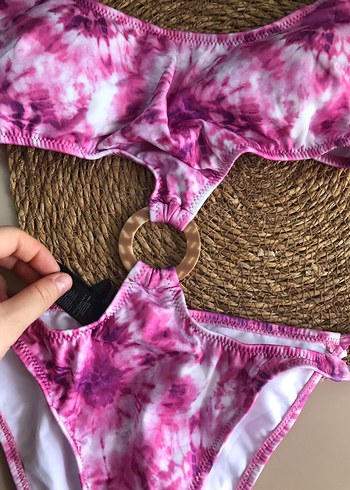 Trendyol & Milla Pembe Bağlamalı Dantel Detaylı Mini Bikini