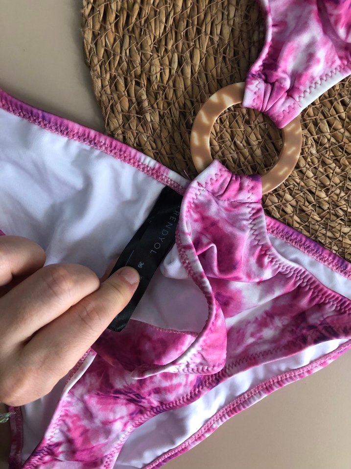 Pembe Bağlamalı Dantel Detaylı Mini Bikini - Görsel 3
