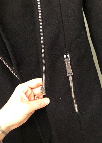 Siyah Kürklü Gotik Kadın Ceket - Görsel 5