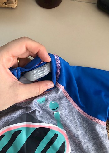 Erkek Çocuk Gri Mavi Kısa Kollu Deniz Temalı Mayo - Görsel 4