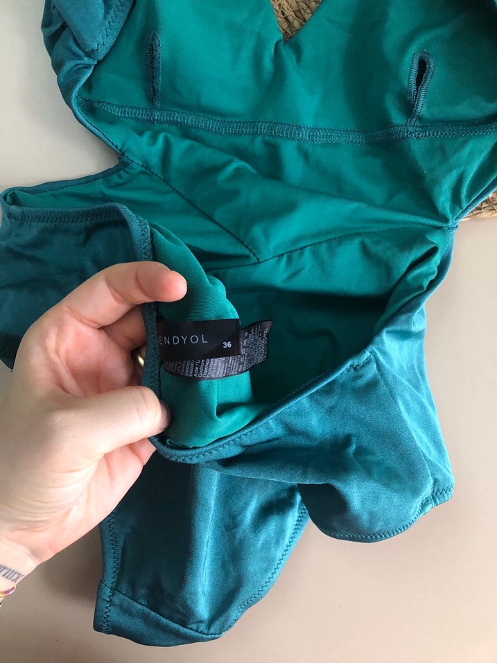 Turkuaz Strappy Kadın Mayo - Görsel 4