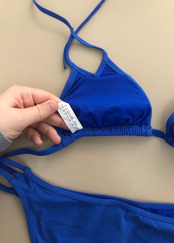 m Beden mavi Renk Mavi İpli Kadın Bikini Takımı Zeki