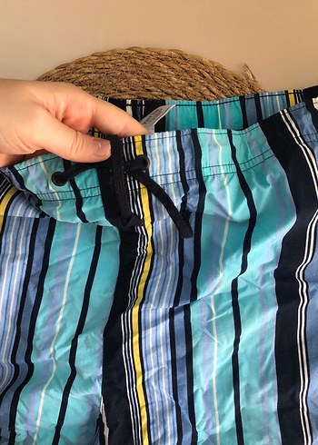 Mavi Çizgili Erkek Mini Şort - Görsel 3