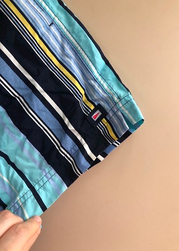 Mavi Çizgili Erkek Mini Şort - Görsel 4