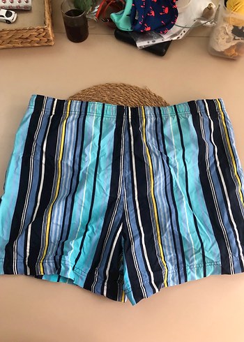 Mavi Çizgili Erkek Mini Şort - Görsel 8