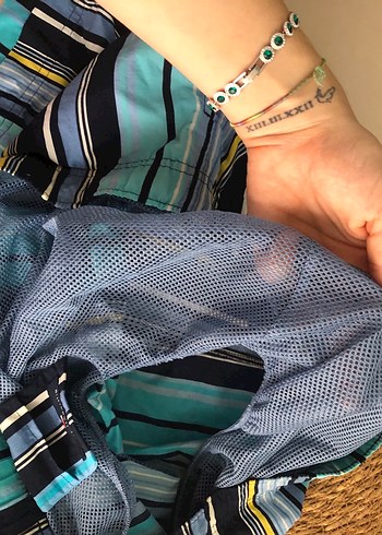 Mavi Çizgili Erkek Mini Şort - Görsel 7