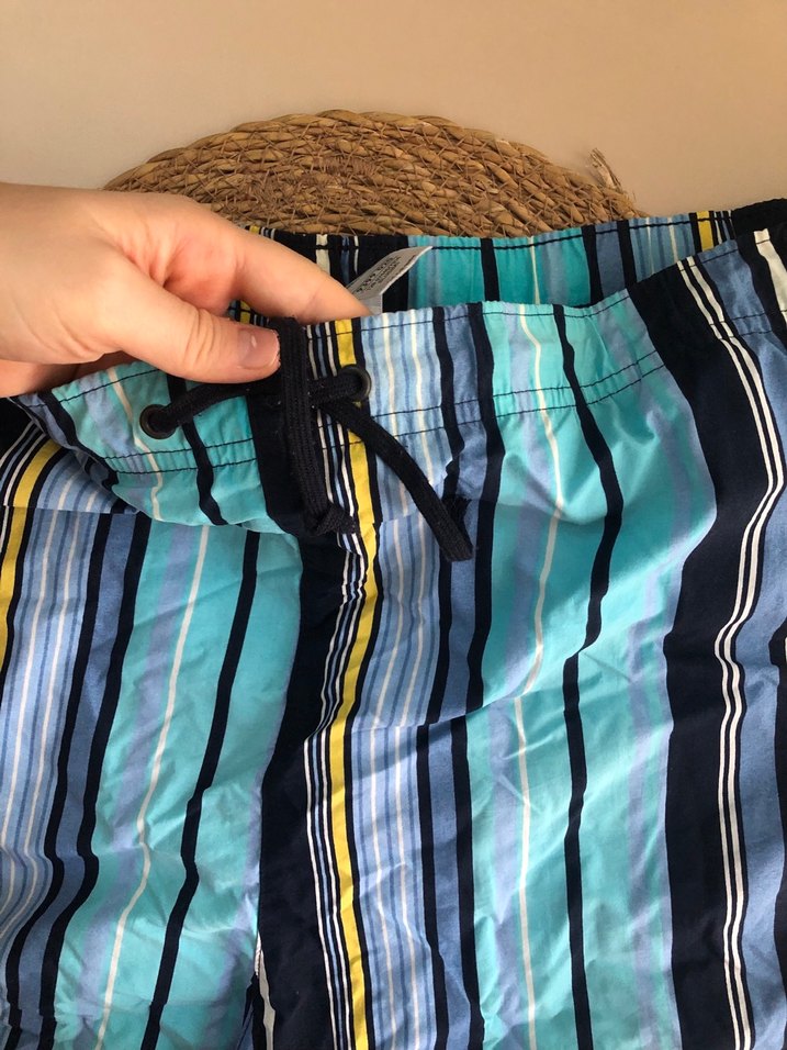 Mavi Çizgili Erkek Mini Şort - Görsel 3