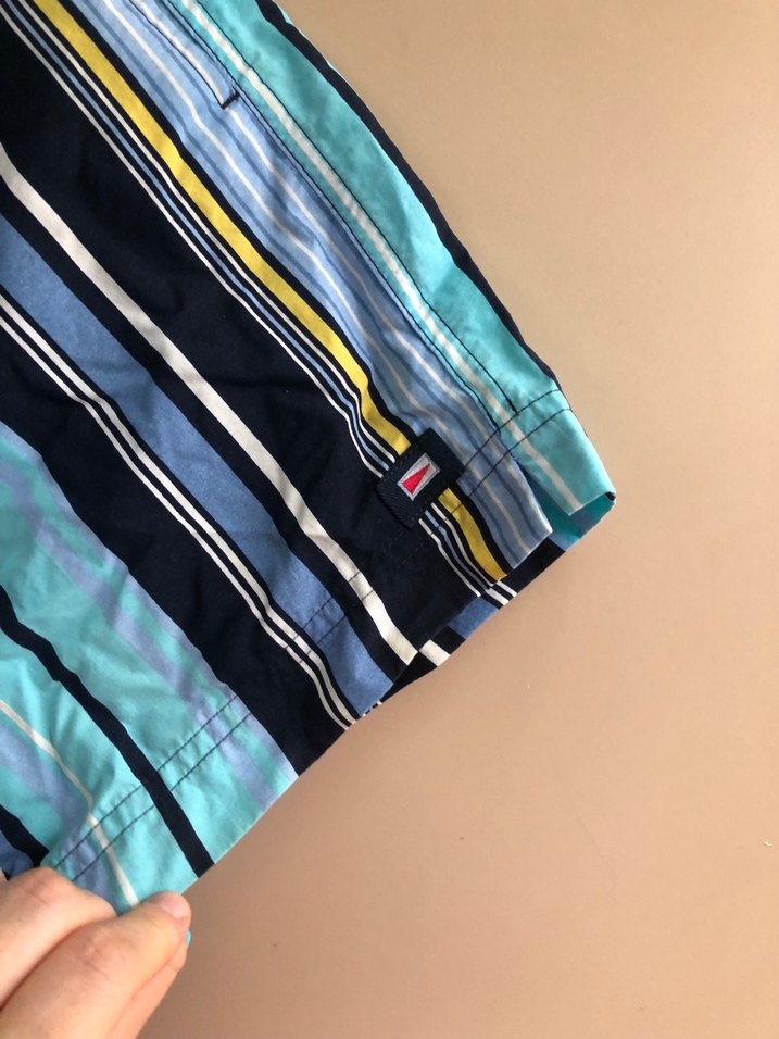 Mavi Çizgili Erkek Mini Şort - Görsel 4