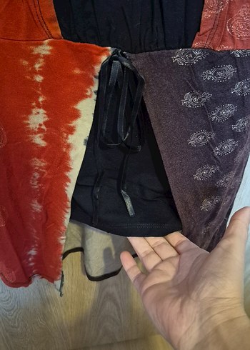 Bohem Çok Renkli Batik Desenli Hamile Tunik - Görsel 2