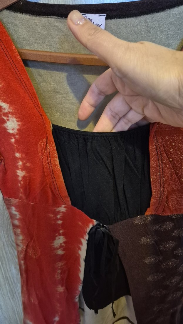 Bohem Çok Renkli Batik Desenli Hamile Tunik - Görsel 3