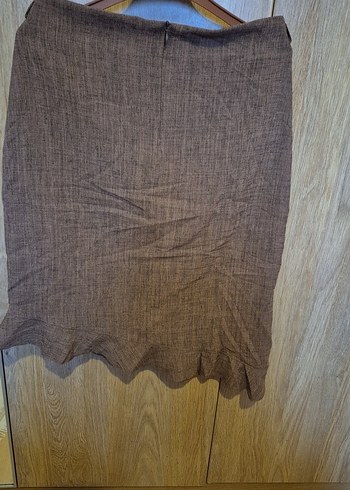 Bej Midi Hamile Keten Etek - Görsel 3