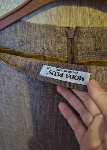 Bej Midi Hamile Keten Etek - Görsel 2