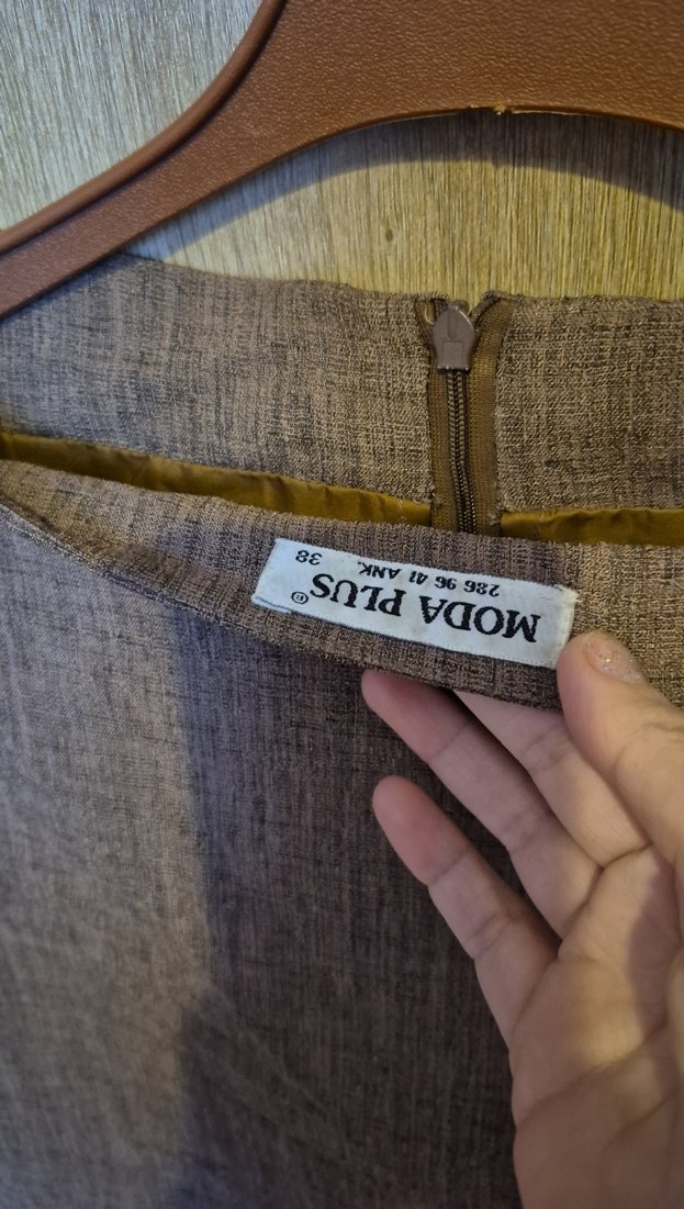 Bej Midi Hamile Keten Etek - Görsel 2