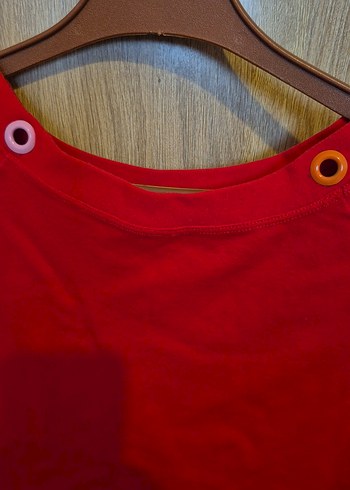 Kız Çocuk Kırmızı Kısa Kollu Bluz - Görsel 2