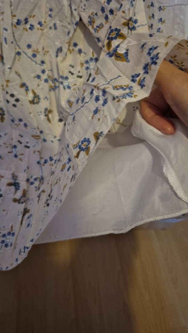 Bohem Beyaz Mini Hamile Keten Etek - Görsel 5