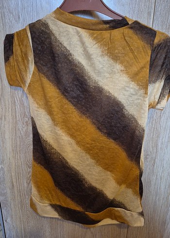 V Yaka Kısa Kollu Bohem Hamile Tişörtü - Görsel 3