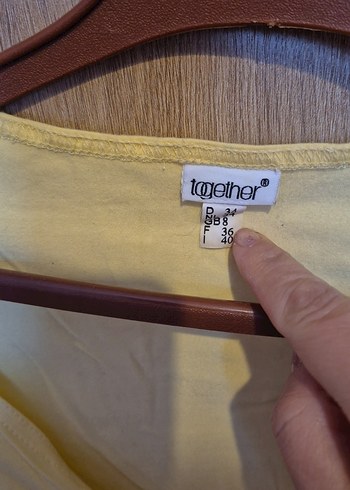 Sarı V Yaka Kısa Kollu Hamile Bluzu - Görsel 2