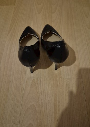 Siyah Parlak Yılan Desenli Stiletto - Görsel 5