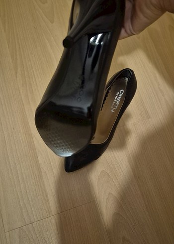 Siyah Parlak Yılan Desenli Stiletto - Görsel 3