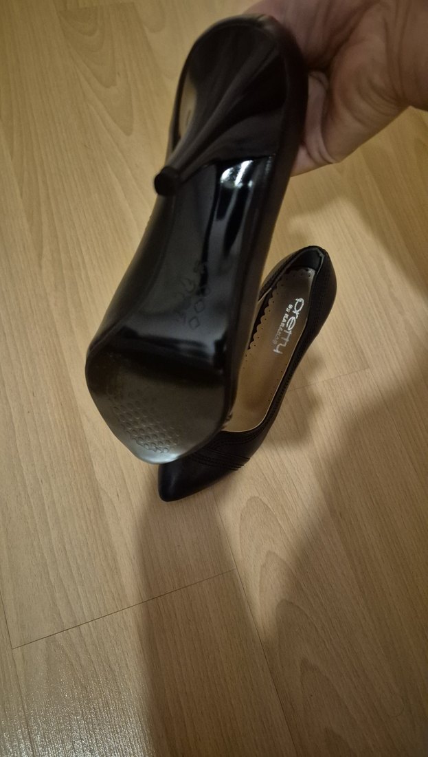 Siyah Parlak Yılan Desenli Stiletto - Görsel 3