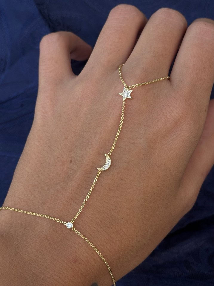 Altın Renkli Minimalist Kadın El Zinciri - Görsel 2