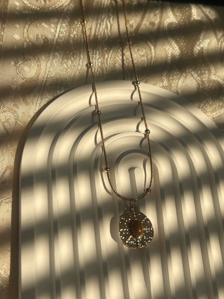 Bohem Zincir Detaylı Uzun Altın Kolye - Görsel 2