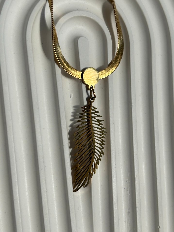 Gold Çelik Kolye - Görsel 2