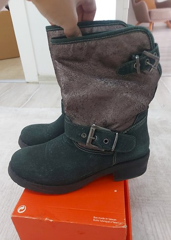 koyu yesil  Süet Tokalı Kadın Bot - Görsel 2