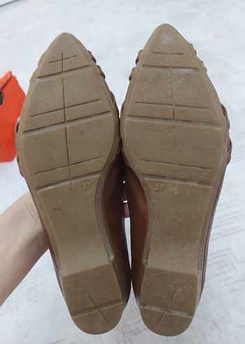 kahverengi Kadın suni Deri Babet - Görsel 2