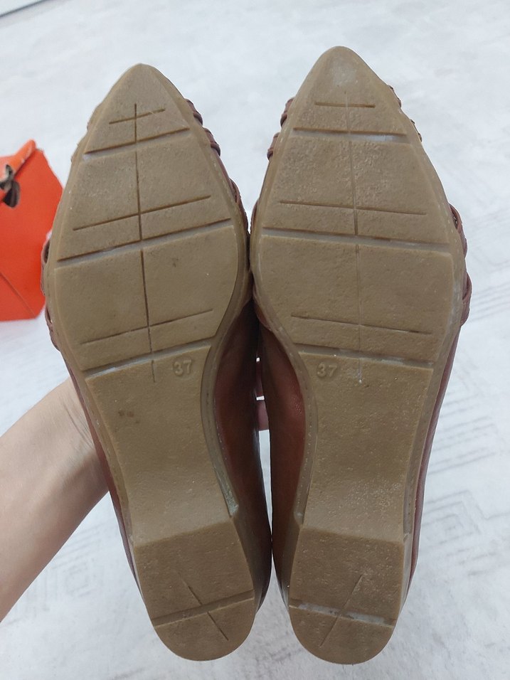 kahverengi Kadın suni Deri Babet - Görsel 2