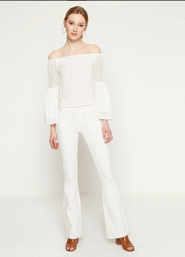 Beyaz flare jean  - Görsel 5