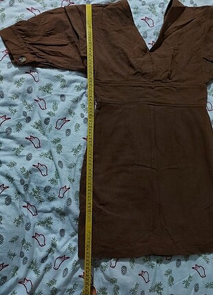 Kahverengi elbise - Görsel 6