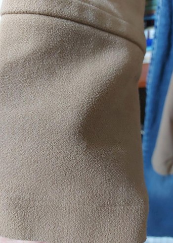 camel renk Kemerli Midi Kadın Kaban - Görsel 3