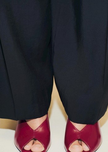 Kırmızı Parlak Stiletto Topuklu Kadın Terlik - Görsel 5