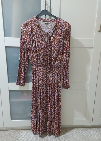 Uzun Kollu Bohem Elbise - Görsel 6