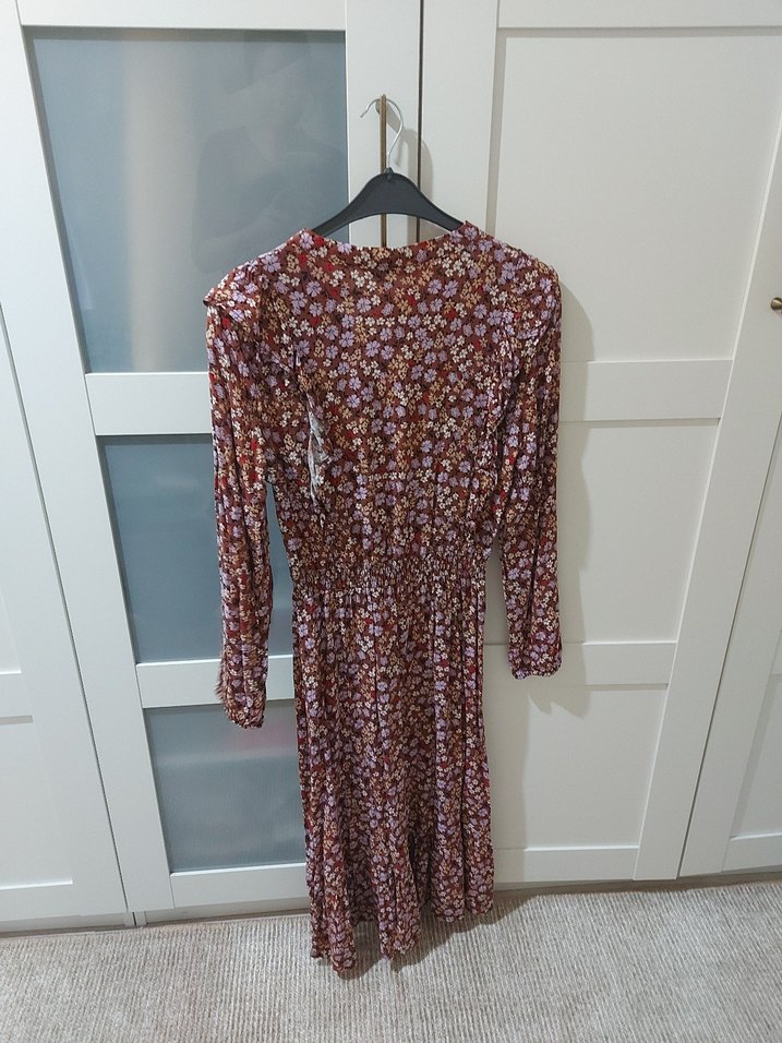 Uzun Kollu Bohem Elbise - Görsel 5