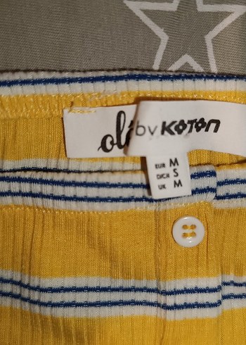 Düğmeli Sarı Çizgili crop - Görsel 2