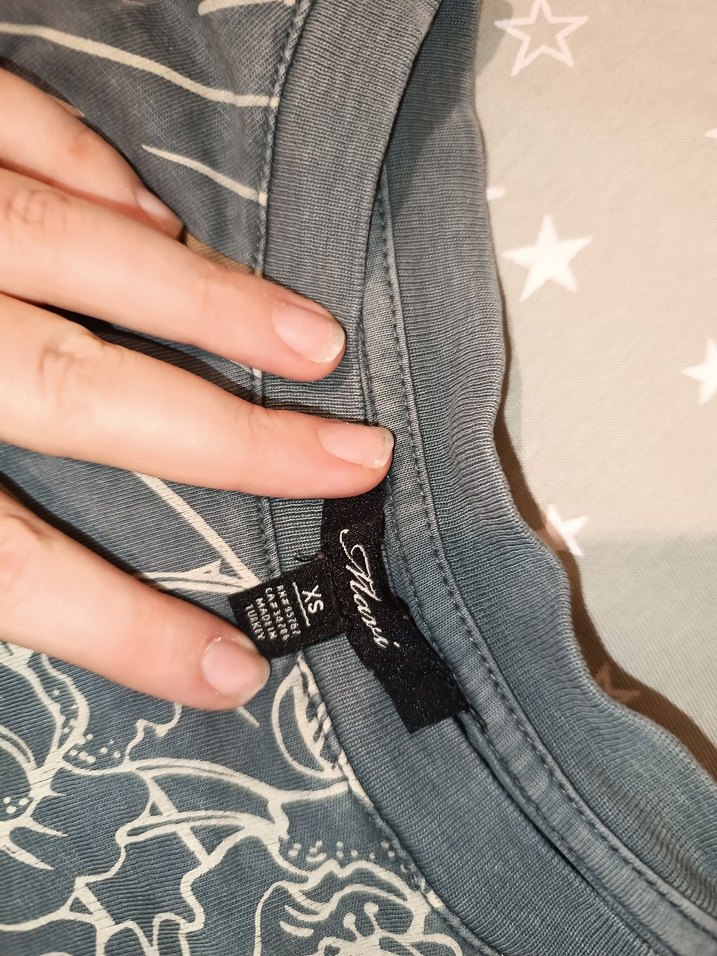 Gri Baskılı Bohem Kadın Tişört - Görsel 2