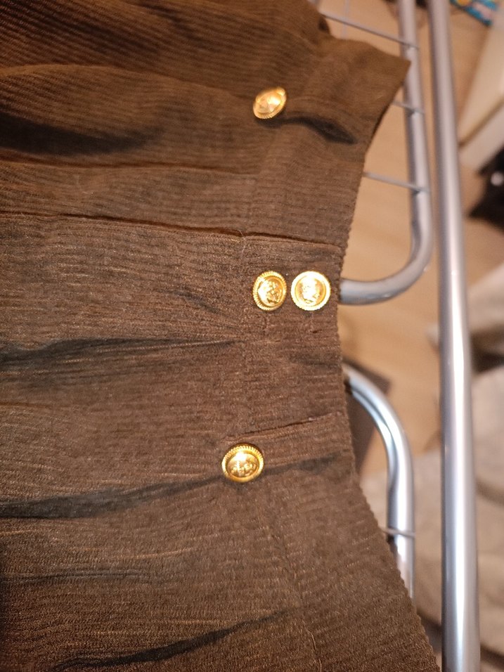 Kahverengi  Düğmeli Etek - Görsel 3