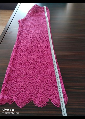 universal Beden pembe Renk Calzedonia Geometrik Motifli Kroşe Pallazzo pantolon