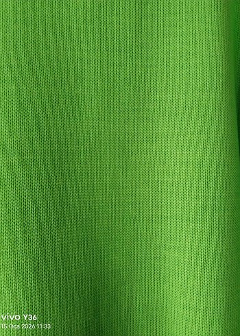 Fıstık yeşili uzun triko elbise - Görsel 7